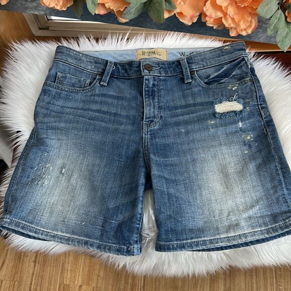 Anthropologie Holding Horses Painted Gable Boyfriend Shorts - Picture 2 of 13